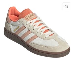 adidas Handball Spezial Sneakers in Cream & Coral Pink 6.5